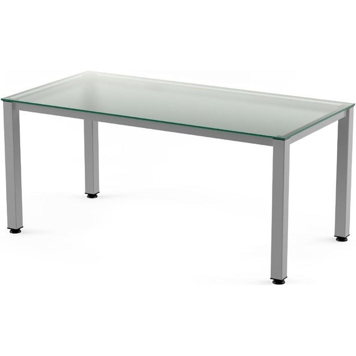 Rocada, Schreibtisch, Schreibtisch Executive BxTxH 140x80x73cm Gestell grau Platte Glas satiniert (140 x 80 x 73 cm)