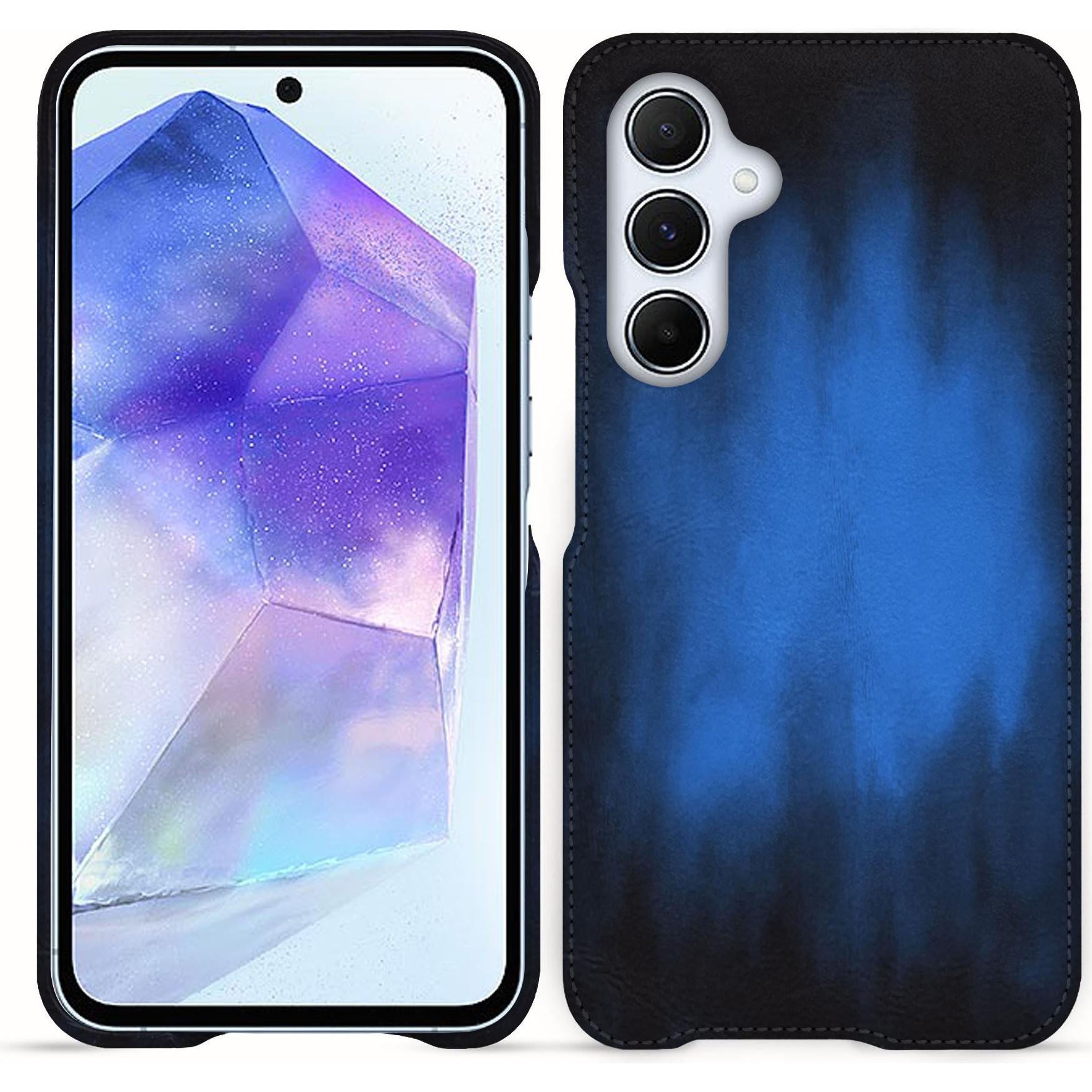 Thumbnail - Noreve Lederschutzhülle (Samsung Galaxy A55), Smartphone Hülle, Blau