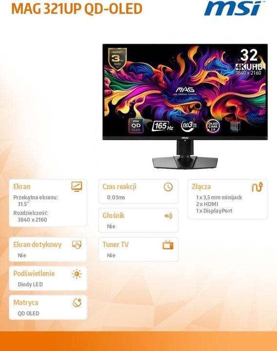 Image du produit MSI MAG 321UP QD-OLED (31.50")