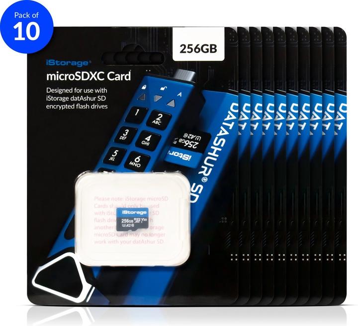 Actual product image iStorage microSD Card (10-Pack) (256 GB, microSDXC, U3, UHS-III)