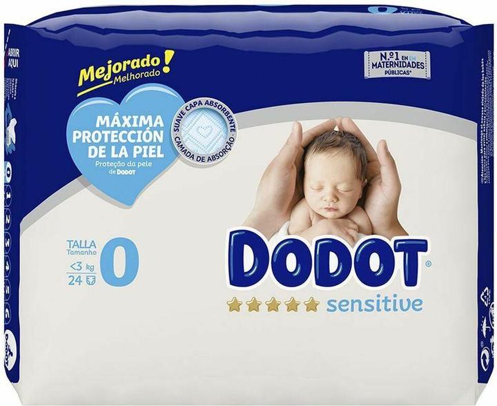 Dodot SENSITIVE RN T0 pañales menos 3 kg 24 uds (Pack, 24 pcs)