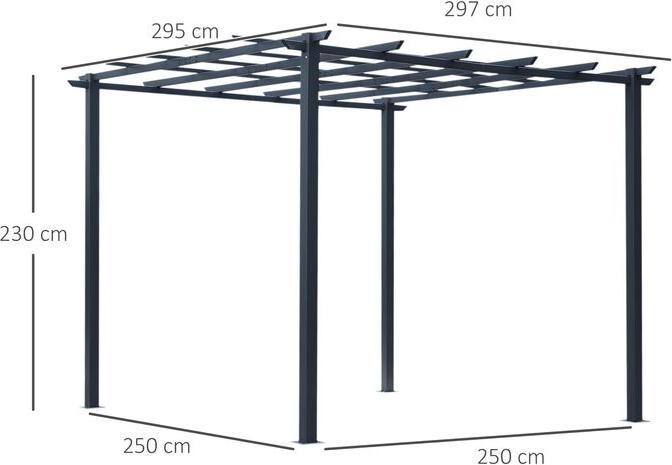 Immagine prodotto Swisshandel24 stabiler Rosenpavillon als Rankhilfe wetterfest Metall schwarz 2,97x2,95x2,3m (297 cm, 295 cm)