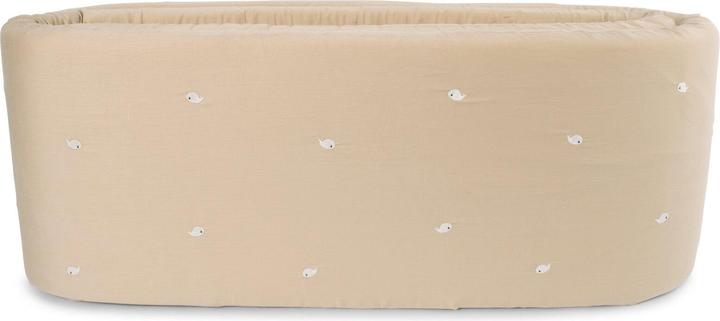 Actual product image Filibabba Bed bumper - Embroidered Christian the Whale design - Warm Grey