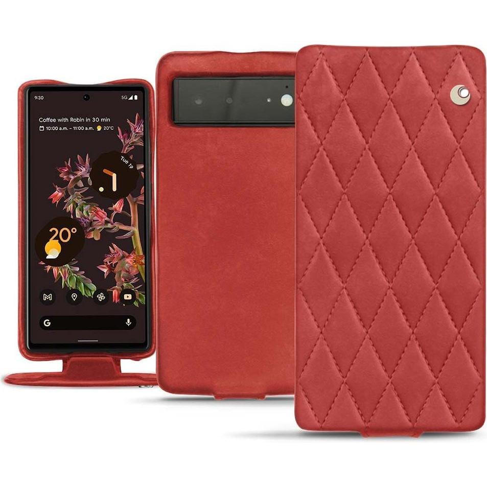 Noreve Lederschutzhülle vertikal (Google Pixel 6), Smartphone Hülle, Rot