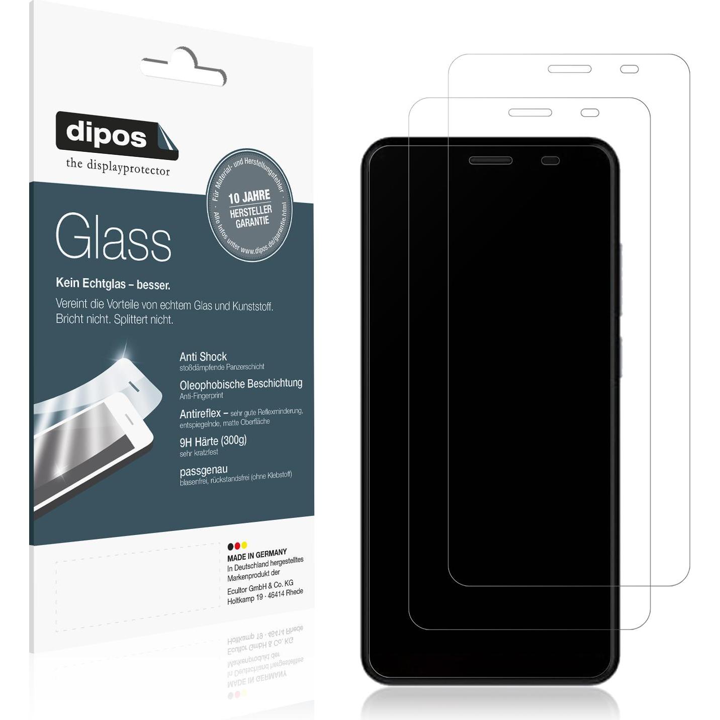 Dipos Displayschutz Anti-Shock (2 Stück, Lava Iris 88S), Smartphone Schutzfolie, Transparent