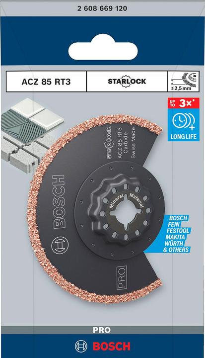 Productafbeelding Bosch Professional Zubehör PRO ACZ 85 RT3 mes voor multifunctioneel gereedschap, 85 x 2,5 mm