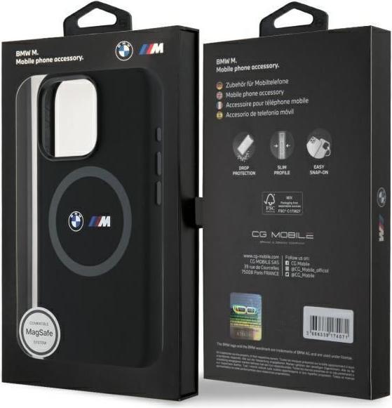 Immagine prodotto BMW BMHMP16X23SROK Custodia rigida iPhone 16 Pro Max 6,9" in silicone M Anello stampato MagSafe (Apple iPhone 16 Pro Max)