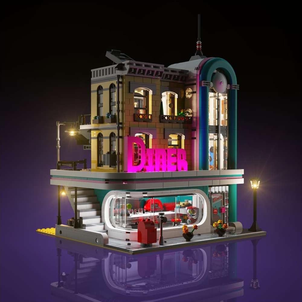 Light my bricks LMB 2.0 LED Licht Set für LEGO 10260 Amerikanisches Diner