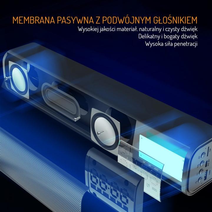 Actual product image Adler AD 1191 Clock Speaker, Black (15 h, USB power delivery)