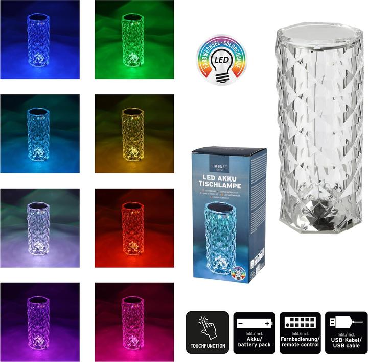 Produktbild Cepewa LED Tischlampe Kristall