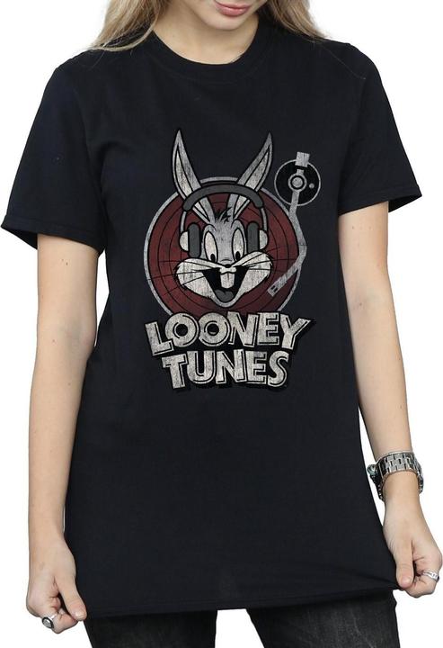 Produktbild Looney Tunes Bugs Bunny Kreis Baumwolle Logo Boyfriend TShirt (XL)