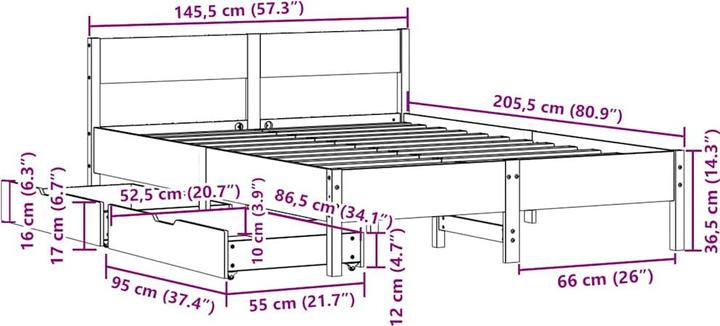 Image du produit vidaXL Bettgestell (140 x 200 cm)