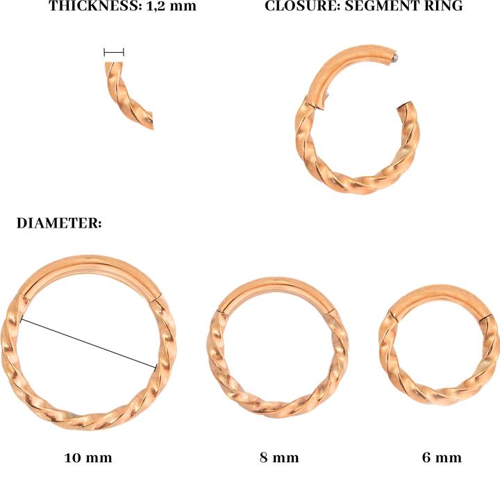 Image du produit Luamaya Twisted Click Ring - Small (Acier chirurgical 316L)