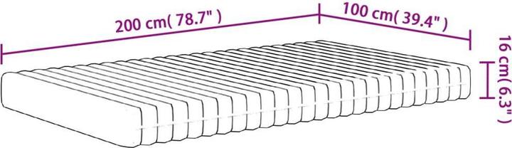 Produktbild vidaXL Schaumstoffmatratze (Schaumstoffkern, 100 x 200 cm)