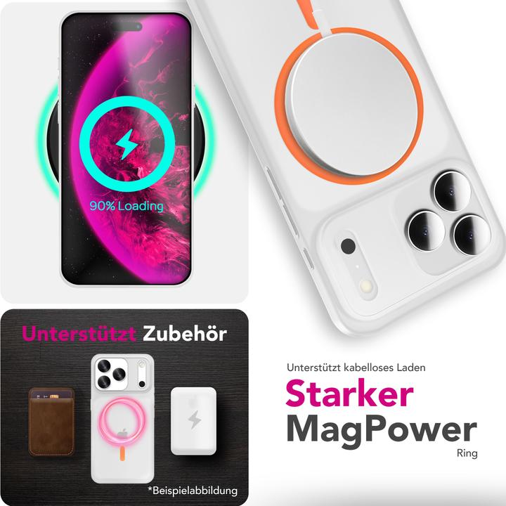 Image du produit Nalia MagSafe Cover "Thinix Glow" - 0,3mm Extrem Dünn, Leuchtender Magnet Ring - Ultra-Slim Hard Case (Apple iPhone 17 Pro Max)