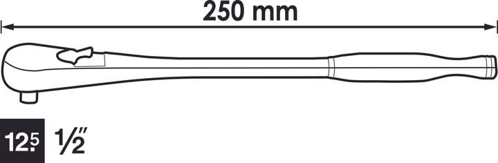 Productafbeelding Vigor OMKEERBARE RATEL KORT 1/2" (1/2")
