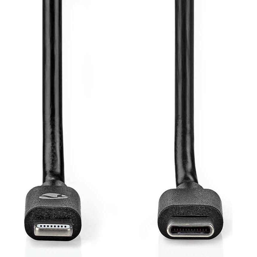 Thumbnail - Nedis CCGP39650BK10 Lightning Kabel USB 2.0 Apple Lightning 8-Pin USB-C™ Stecker 480 Mbps Vernickelt (1 m, USB 2.0), USB...