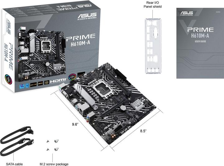 Productafbeelding ASUS PRIME H610M-A-CSM (LGA 1700, Intel H610, mATX)