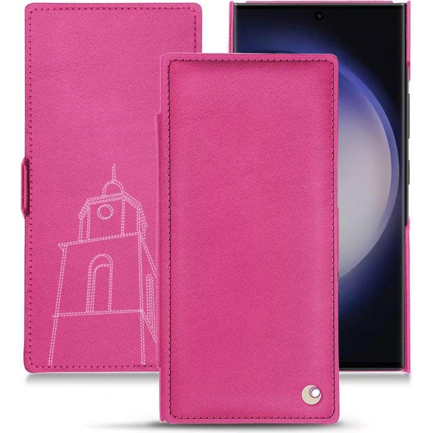 Noreve Lederschutzhülle horizontal (Samsung Galaxy S23 Ultra, Samsung Galaxy S24 Ultra), Smartphone Hülle, Rosa