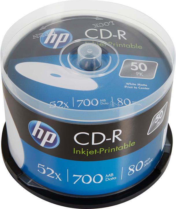 Image du produit HP CD-R 80Min/700MB/52x Cakebox (50 disques) (50x)