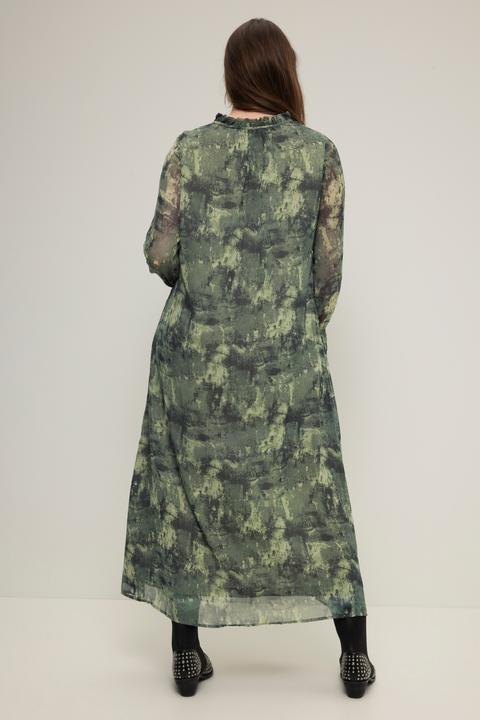 Produktbild Studio Untold Maxikleid, A-Line, Chiffon, Allover-Print, Rüschenkragen, Langarm (54)