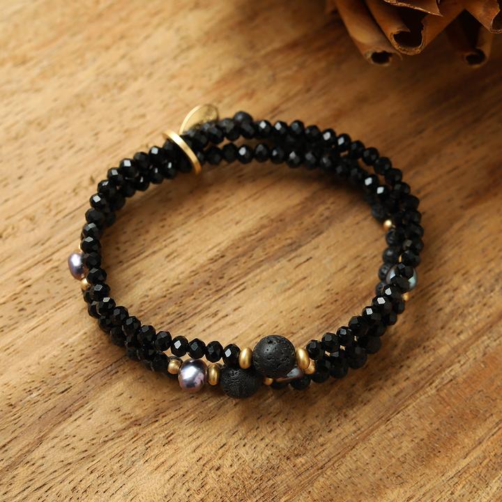Produktbild Andreani Armband mit echtem Amazonite (80 cm, Steine, Nude, Glas, Braun, Metall)