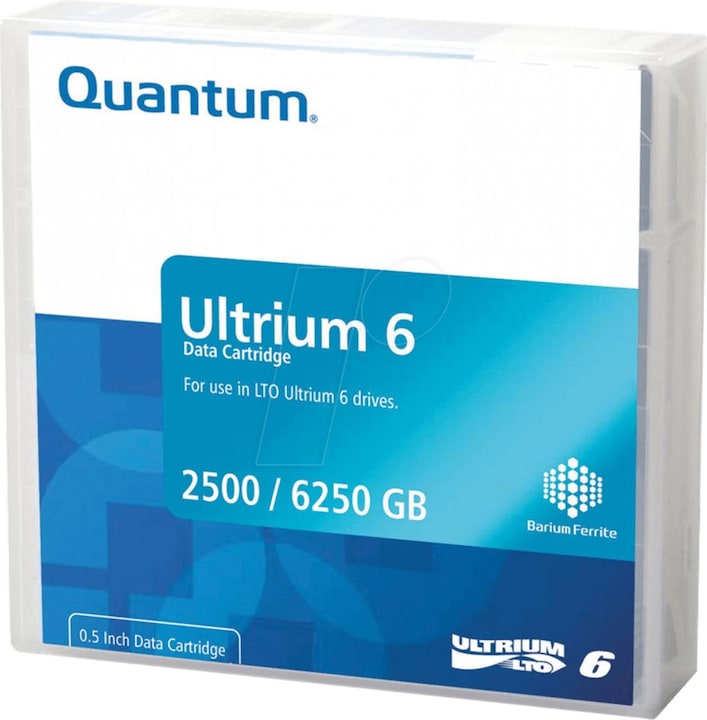 Actual product image Quantum Data cartridge LTO6 Media Ultrium 2.5/6.25TB (LTO-6 Ultrium, 2500 GB)