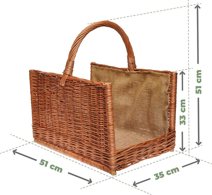 Image du produit Bogateco Weiden-Brennholzkorb mit Griff