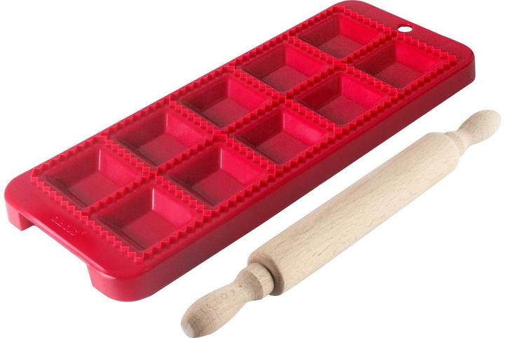 Ibili Moule à raviolis + rouleau carré 30 x 12 cm Idéal pour les raviolis faits maison