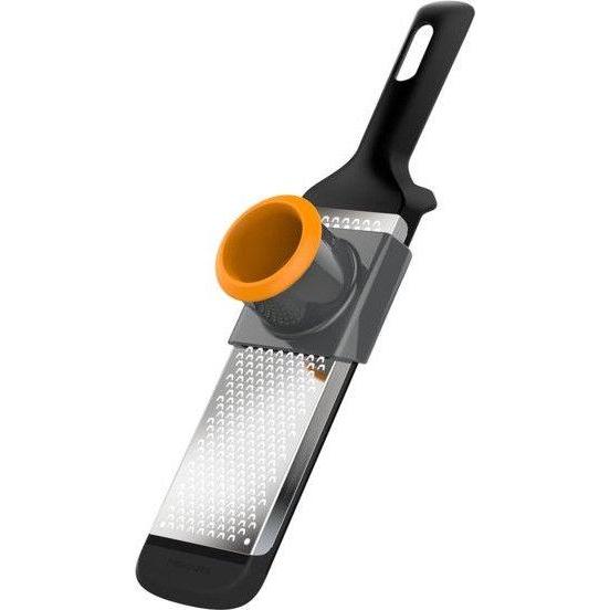 Fiskars FF Reibe fein, Küchenreibe, Schwarz, Silber