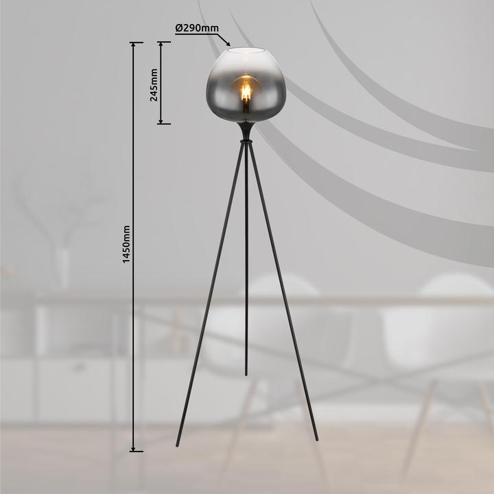 Productafbeelding Globo Vloerlamp Maxy zwart mat 1xE27 (E27)