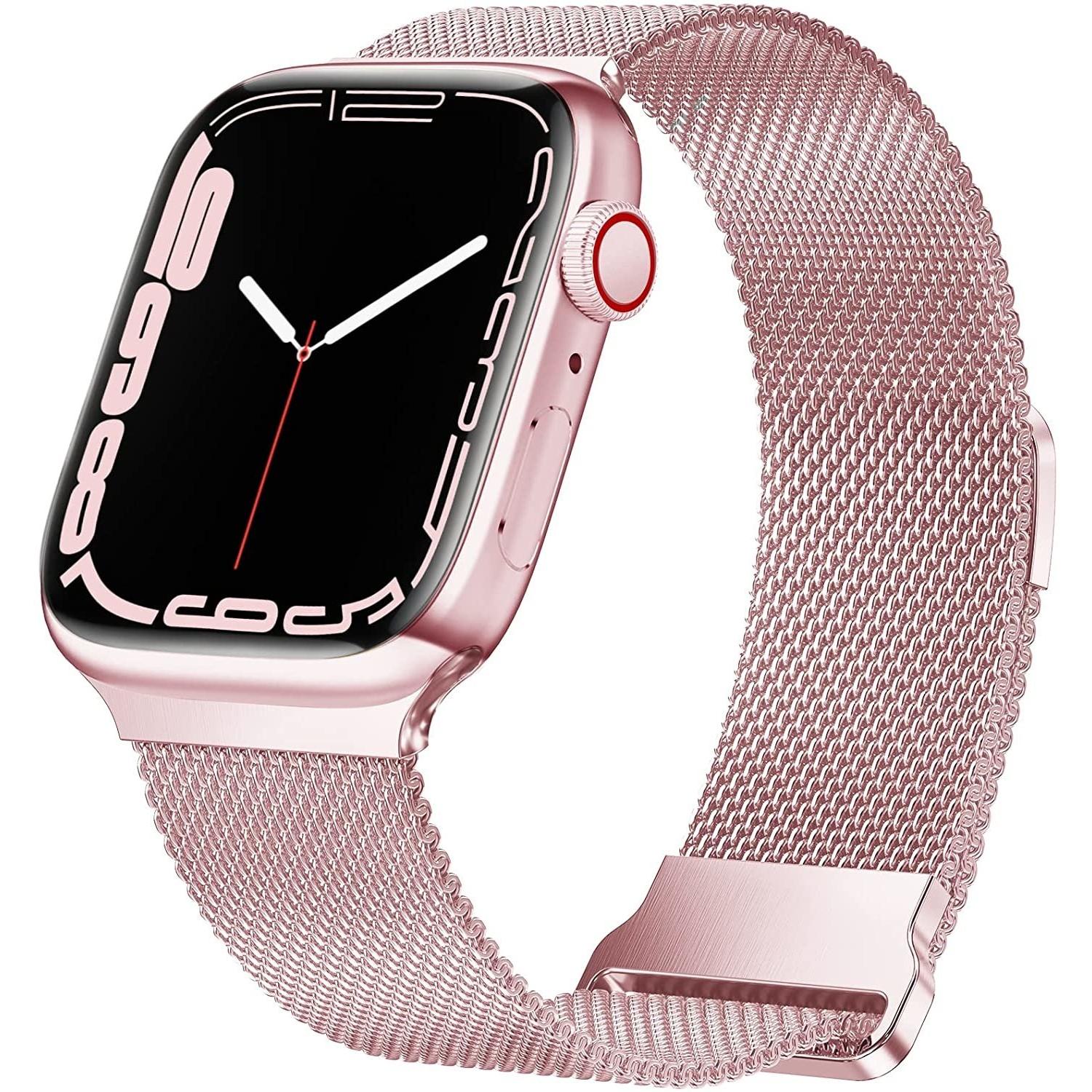 Strap-it Armband (Edelstahl, Apple Watch), Uhrenarmband, Rosa