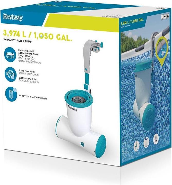 Produktbild Bestway Skimatic 2-in-1 Einhängeskimmer/ Filterpumpen-Kombination 3.974 l/h