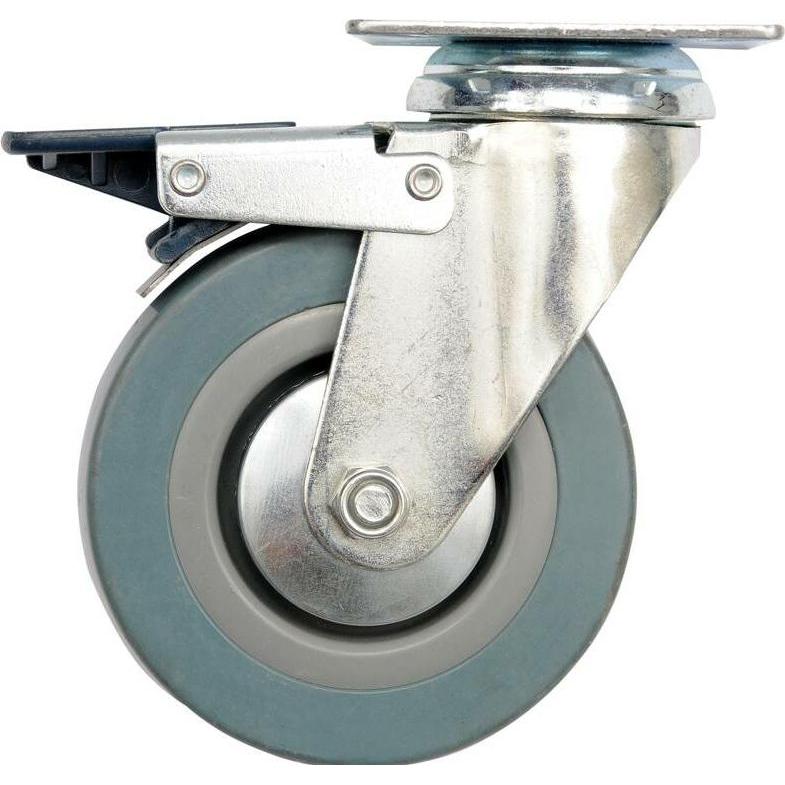 Toya, Möbelrollen, Lenkrolle mit grauem Gummi und Bremse 75 mm 87382