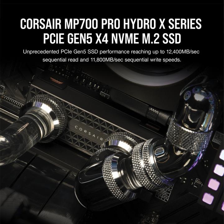 Actual product image Corsair MP700 PRO Hydro X Series (2000 GB, M.2 2280)