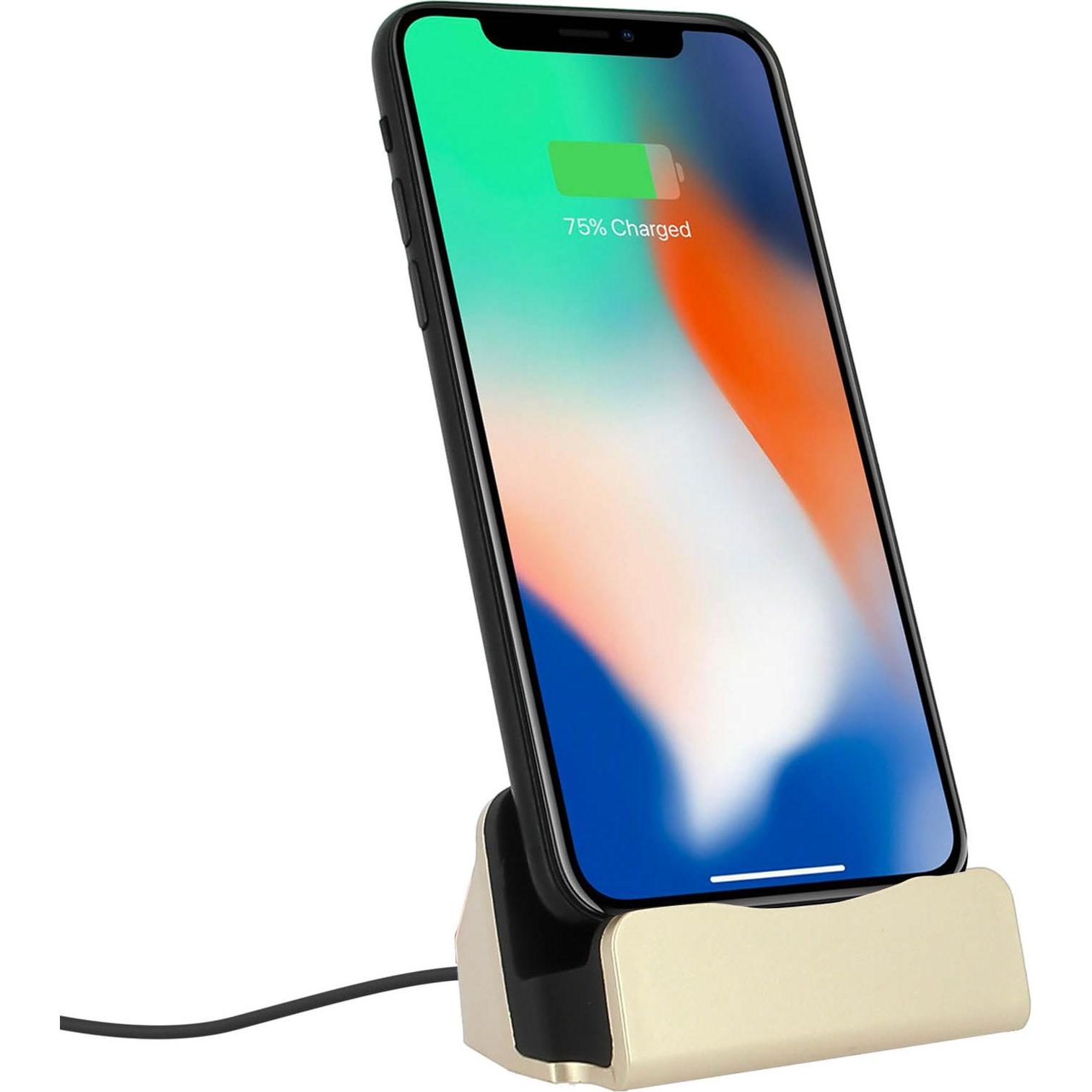 Thumbnail - Avizar iPhone Ladestation Aufladen & Synchronisierung mit Lightning Anschluss – Gold, USB Ladegerät, Gelb
