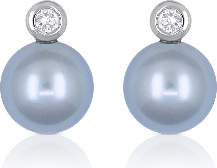 Or blanc 750 Perle de Tahiti 8-9mm Brillant 0.11ct.