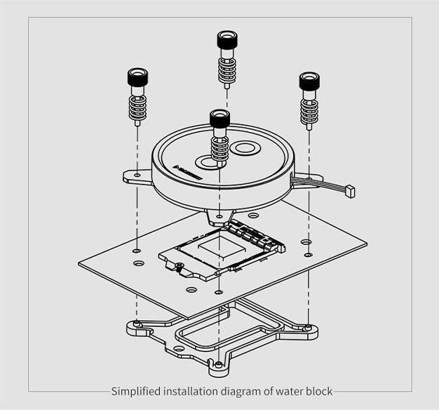Actual product image Barrowch INTEL CPU Water Block Rays Edition - White