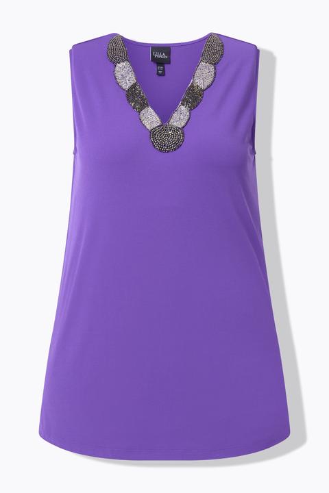 Actual product image Ulla Popken Beaded Neck Tank (42, 44)