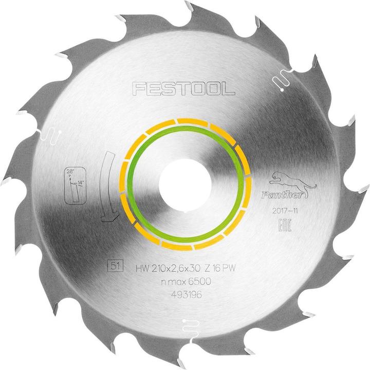 Produktbild Festool Kreissägeblatt HW 210x2,6x30 PW16