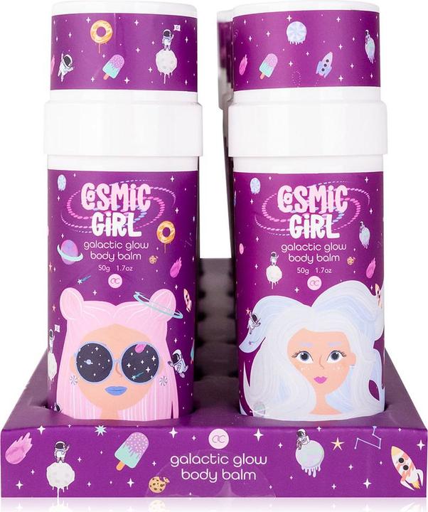 Actual product image Accentra Body balm COSMIC GIRL in tube, 50g, 2 motifs assorted, fragrance: bubblegum, colour: purple/pink (Body cream, Body lotion)