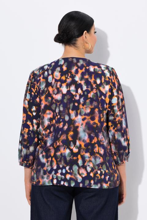 Actual product image Ulla Popken Graphic Print Drawstring Waist Blouse (58)