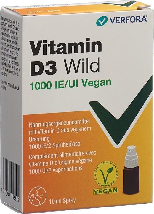 Wild Pharma Vitamine D3 Wild Spray 1000 IE végétalien (Spray, 52 g)