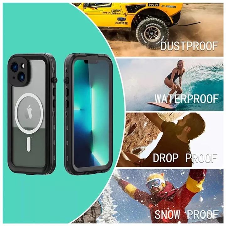 Immagine prodotto Redpepper Apple iPhone 15 - IP68 Dot+ Series Wasserdichtes Outdoor Case mit Magsafe, schwarz (Apple iPhone 15)