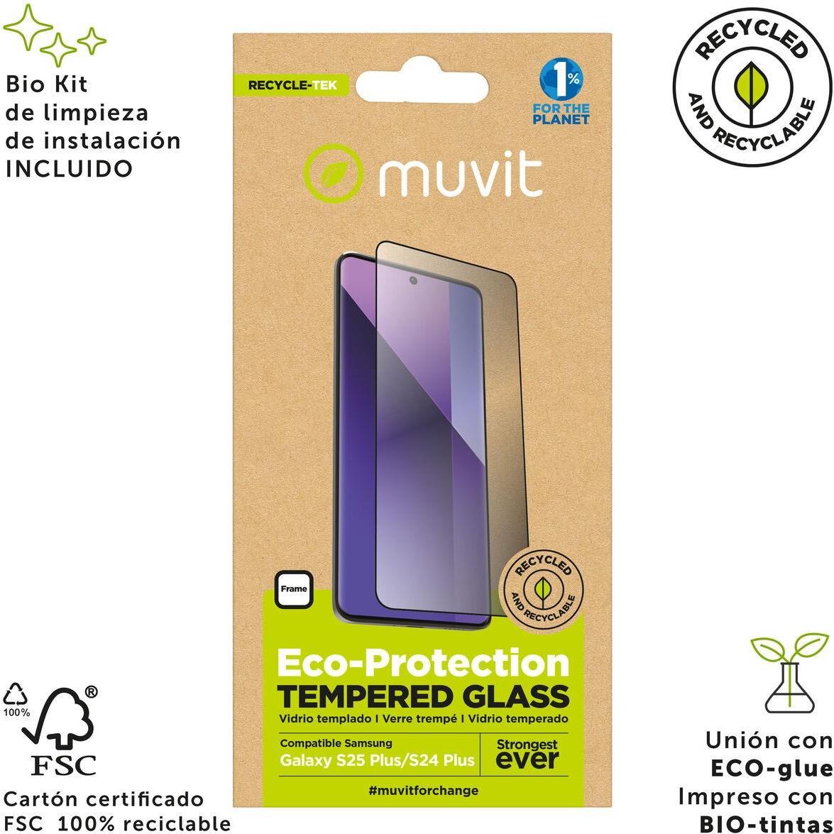 [n]fibrecare Bildschirmschutz fürs Handy Muvit for Change Galaxy S25 Plus/S24 Plus (Samsung Galaxy S24+, Samsung Galaxy S25), Pellicola protettiva sma