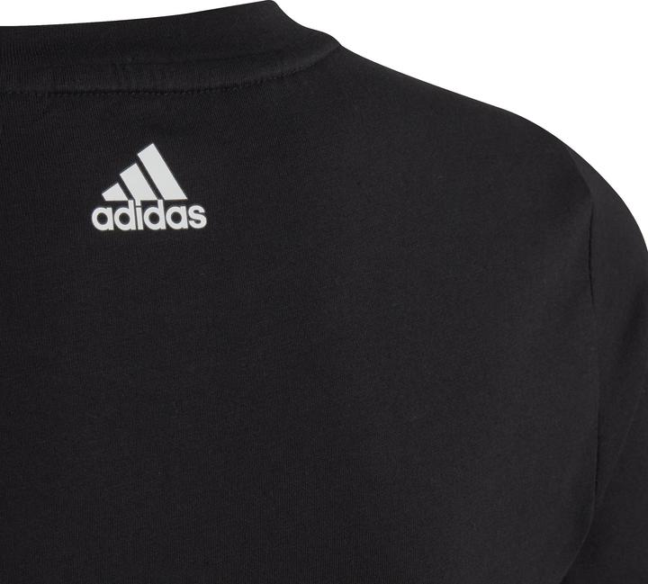 Actual product image adidas G ESS LIN T,BLACK/WHITE BLACK/WHITE Size: 164 (164)