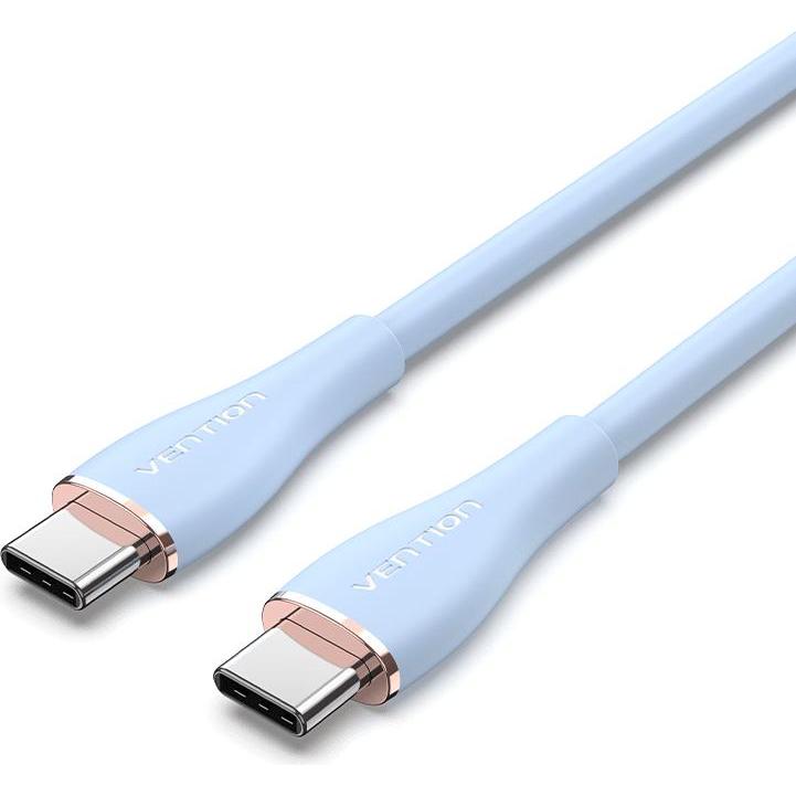 Thumbnail - Vention USB-C 2.0 to USB-C 5A Cable TAWSG 1.5m Light Blue Silicone (1.50 m, USB 2.0), USB Kabel