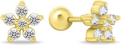 Image du produit Brilio Silver - Delicate gold-plated earrings with clear zircons EA1092Y