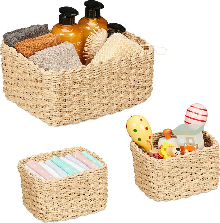 Actual product image Relaxdays 3x storage baskets (1 x, 29 x 22 x 14 cm)