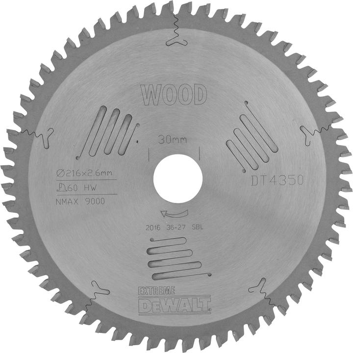 Immagine prodotto DeWalt Lama per sega circolare stazionaria EXTREME ® DT4350hits e sezioni trasversali